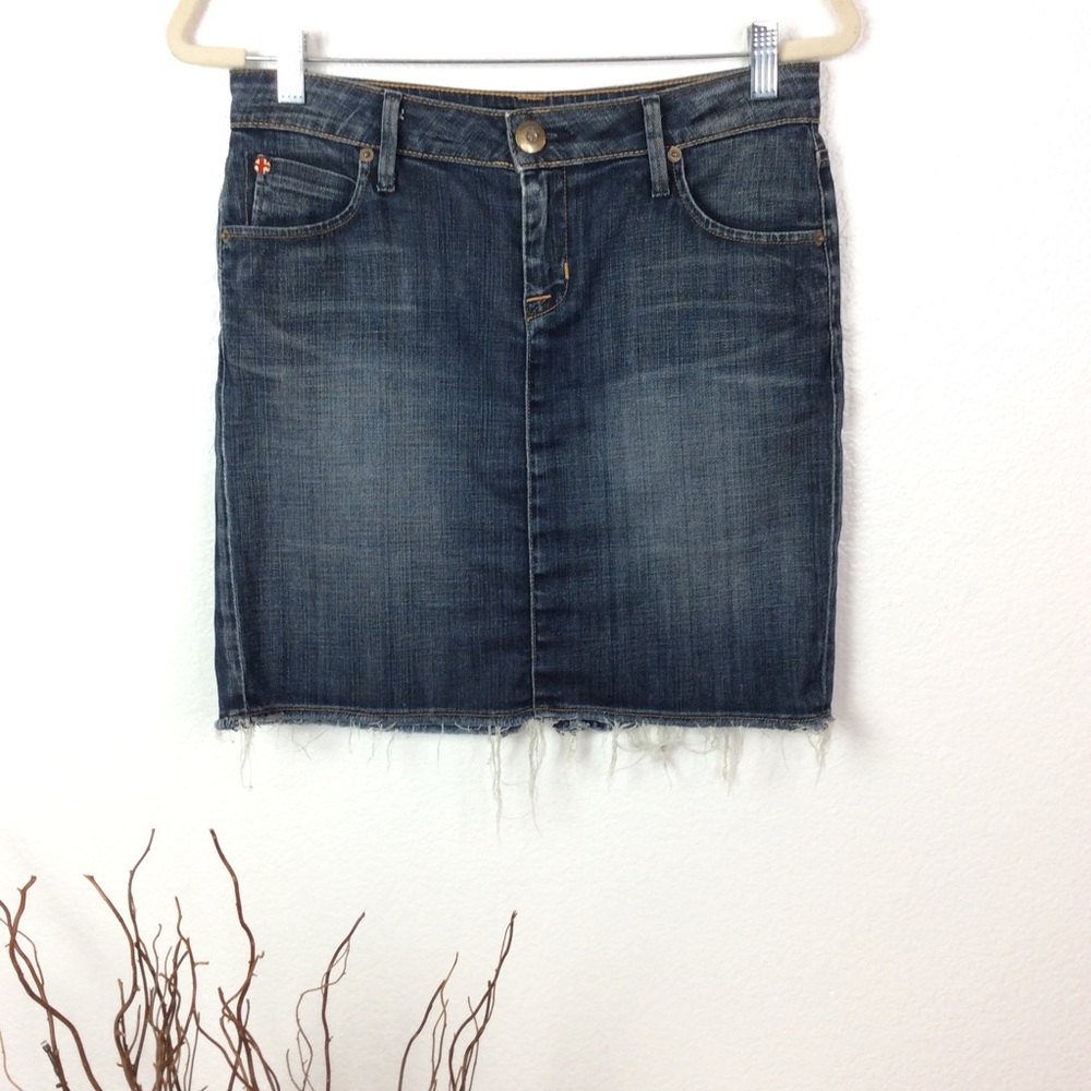Hudson Raw Hem Denim Skirt